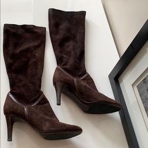 Cole Haan talia knee high suede heeled boots